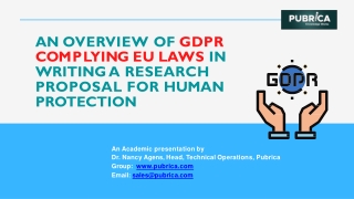 GDPR complying EU laws  in writing a research proposal for human protection – Pubrica