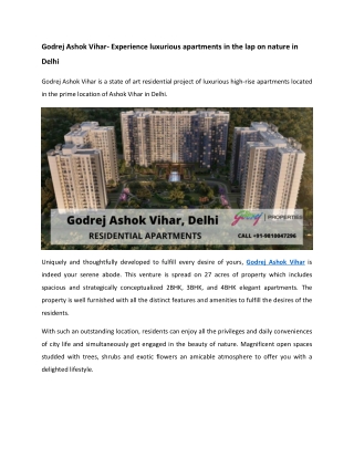 Godrej Ashok Vihar Upcoming Booking Offers