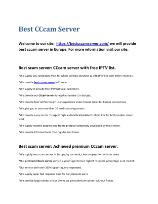 Best CCcam Server