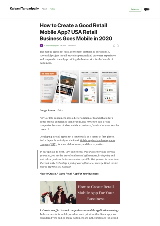 How to create a good retail mobile app usa retail business goes mobile in 2020