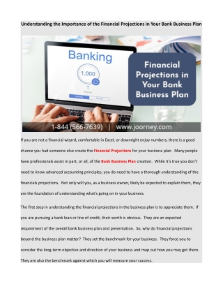 Understanding the Importance of the Financial Projections in Your Bank Business Plan