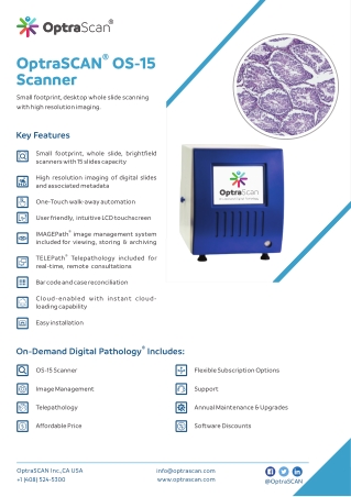 OS-15 Histopathology Brightfield Slide Scanner
