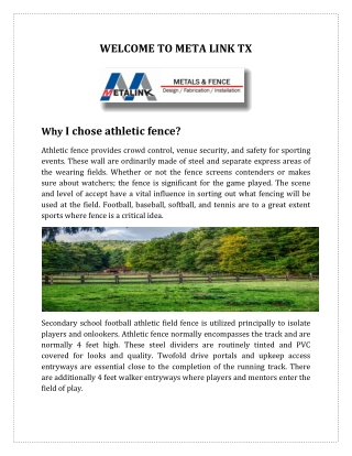 Why I chose athletic fence