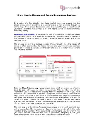 Know How to Manage and Expand Ecommerce Business