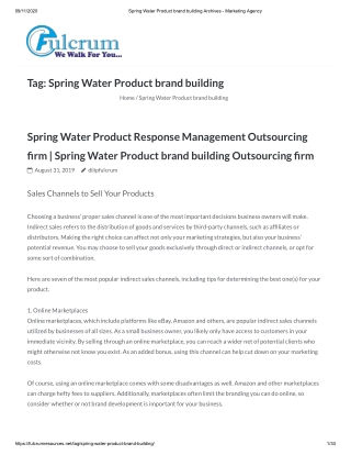 Spring Water Product Brand Building Company in Mumbai