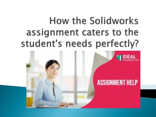 How the solidworks assignment caters to the student's needs perfectly