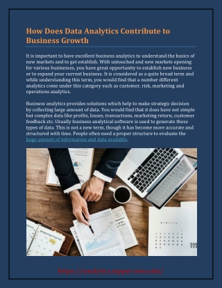 How Does Data Analytics Contribute to Business Growth