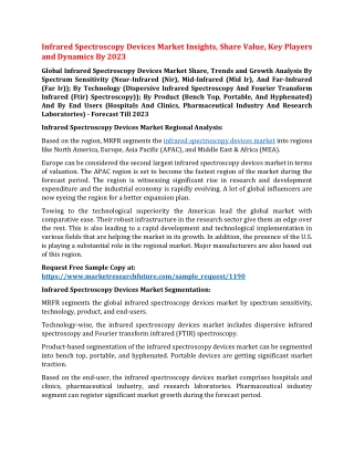 Infrared Spectroscopy Devices Market Insights, Share Value, Key Players and Dynamics By 2023