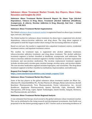 Substance Abuse Treatment Market Size, Statistics, Insights, Growth and Outlook By 2023