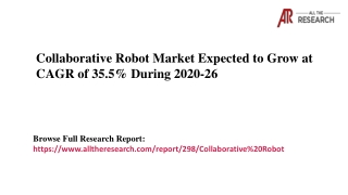 Collaborative Robot Market Expected to Grow at CAGR of 35.5% During 2020-26