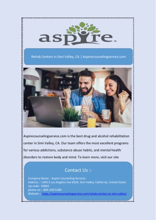 Teen Depression Treatment Simi Valley CA | Aspirecounselingservice.com