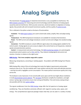 Analog Signals