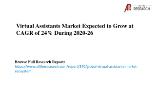 Virtual Assistants Market Expected to Grow at CAGR of 24% During 2020-26