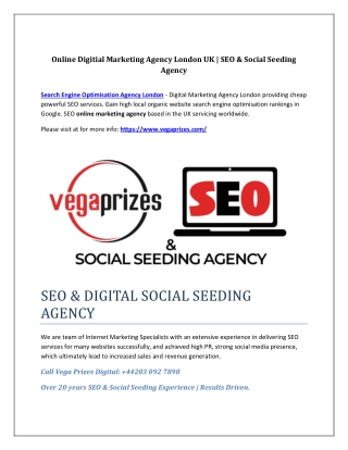 Search Engine Optimisation Agency London