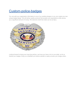 custom police badges