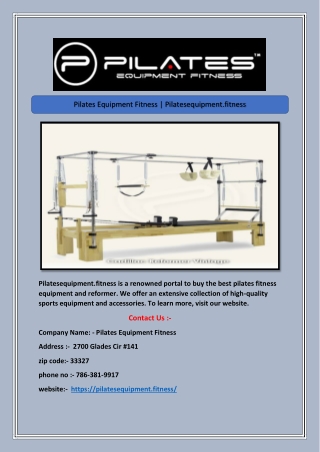 Pilates Equipment Fitness | Pilatesequipment.fitness