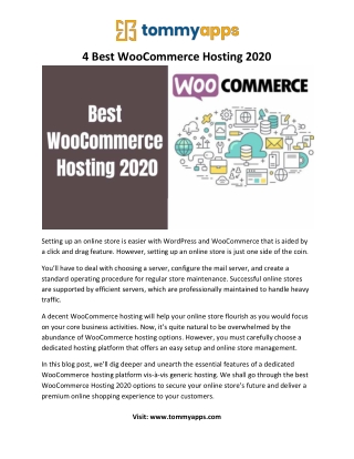 4 Best WooCommerce Hosting 2020