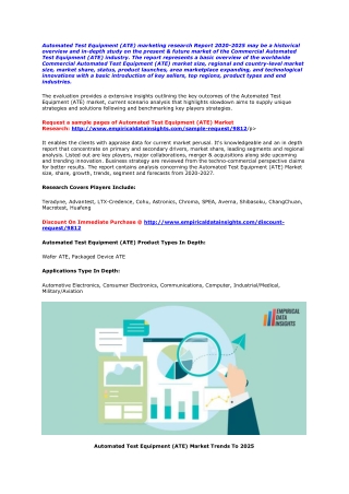 Automated Test Equipment (ATE) Market Key Trends and Opportunities | 2020-2025