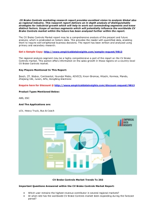 CV Brake Controls Market 2020 Analysis & Recent Developments, Share to 2025