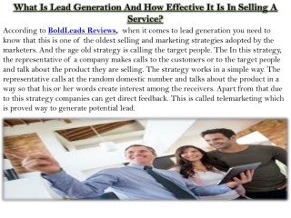 What Is Lead Generation And How Effective It Is In Selling A Service?