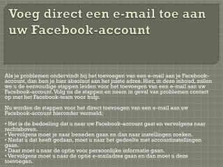 Facebook Nederland contact servicecentrum voor benodigde mensen