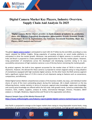 Digital Camera Market Application, Share, Growth, Trends And Competitive Landscape To 2025