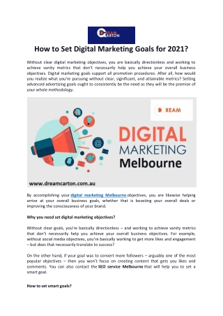 How to Set Digital Marketing Goals for 2021?