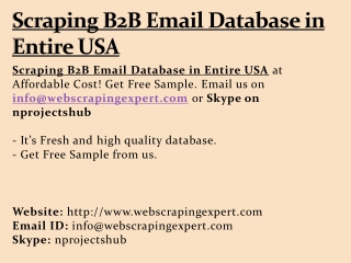 Scraping B2B Email Database in Entire USA