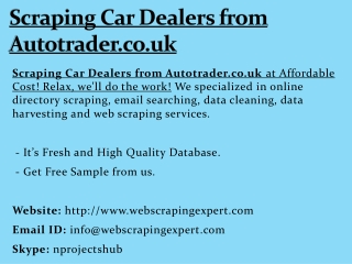 Scraping Car Dealers from Autotrader.co.uk