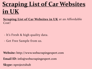 Scraping List of Car Websites in UK