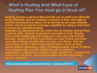 What is Hosting And What Type of Hosting Plan You must go in favor of?