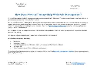 How Does Physical Therapy Help With Pain Management?