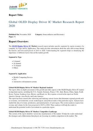 OLED Display Driver IC Market Research Report 2020