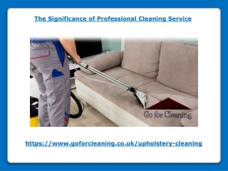 The Significance of Professional Cleaning Service