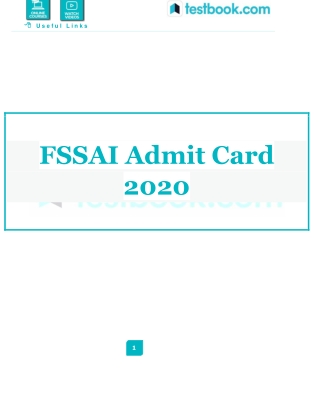 FSSAI Admit Card