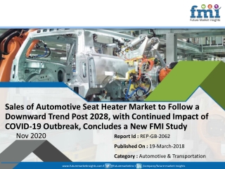 Sales of Automotive Seat Heater Market to Follow a Downward Trend Post 2028, with Continued Impact of COVID-19 Outbreak,