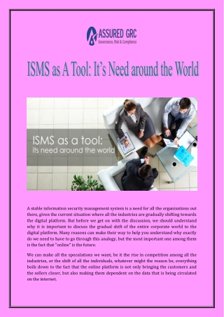 ISMS as A Tool: It’s Need around the World