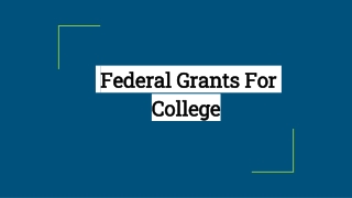 Federal Grants For College