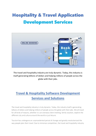 Travel and Hospitality App Development Company - Technosip