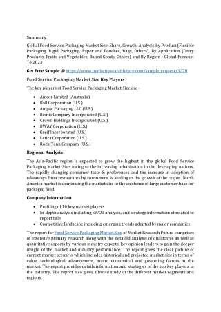 Food Service Packaging Market Size