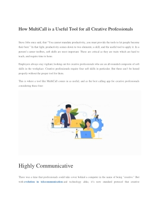 How MultiCall is a Useful Tool for all Creative Professionals