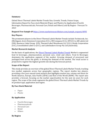 Direct Thermal Labels Market Trends