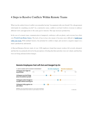 4 Steps to Resolve Conflicts Within Remote Teams