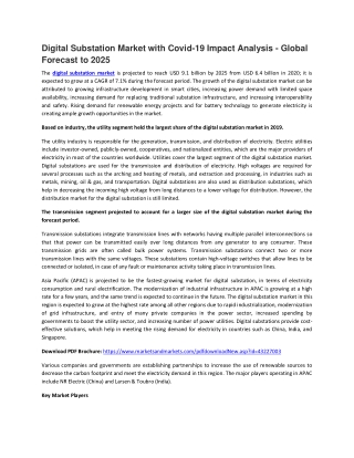 Digital Substation Market by Module, Type, Voltage, Installation Type, Industry | COVID-19 Impact Analysis | MarketsandM