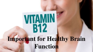 Vitamin B12 Important for Healthy Brain Function