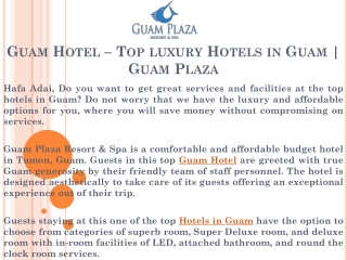 Guam Hotel – Top luxury Hotels in Guam | Guam Plaza