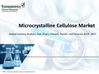 Microcrystalline Cellulose Market worth US$ 1.46 Bn by 2027