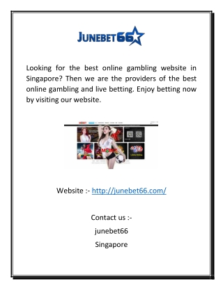 Gambling Website in Singapore | Junebet66.com