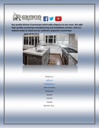 Buy Quality Kitchen Countertops | GRIFON