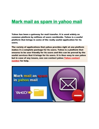 Mark mail as spam in yahoo mail